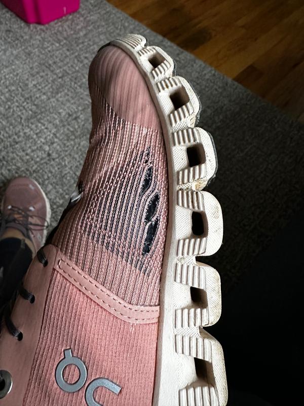 Customer photo for "Both shoes ripped"