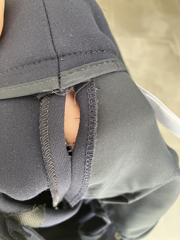 Customer photo for "Side seam unraveled first wear!  Terrible"