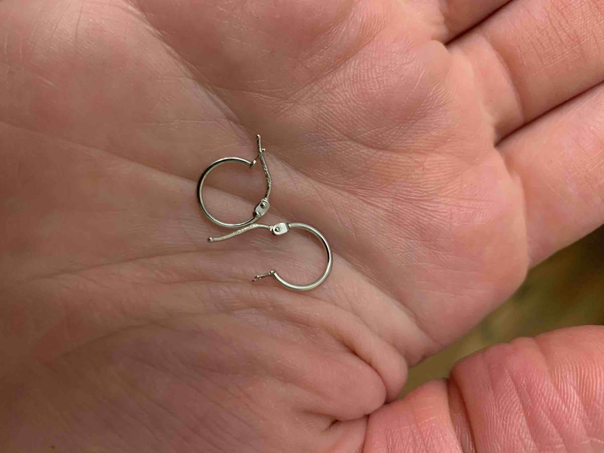 Customer photo for "Delicate mini hoops"