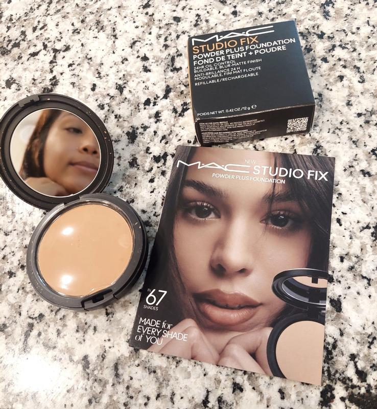 Customer photo for "Loving my new MAC powder foundation"