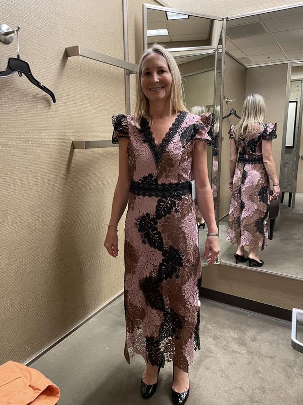 Palm lace Midi Dress
