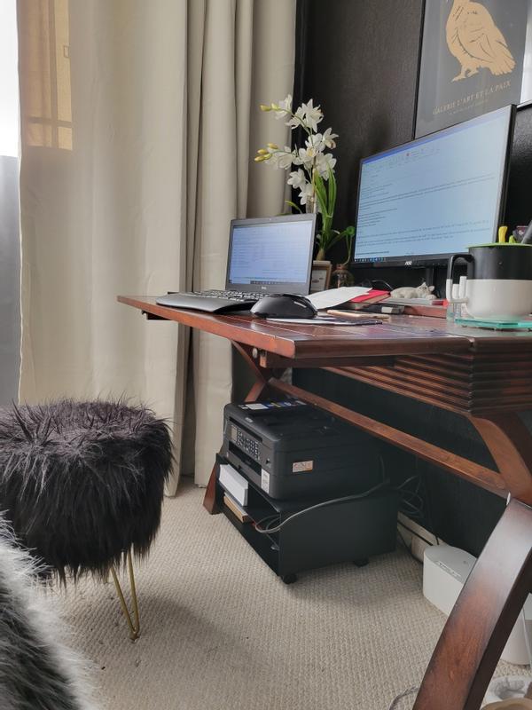 Customer photo for "perfect for my printer under my desk"