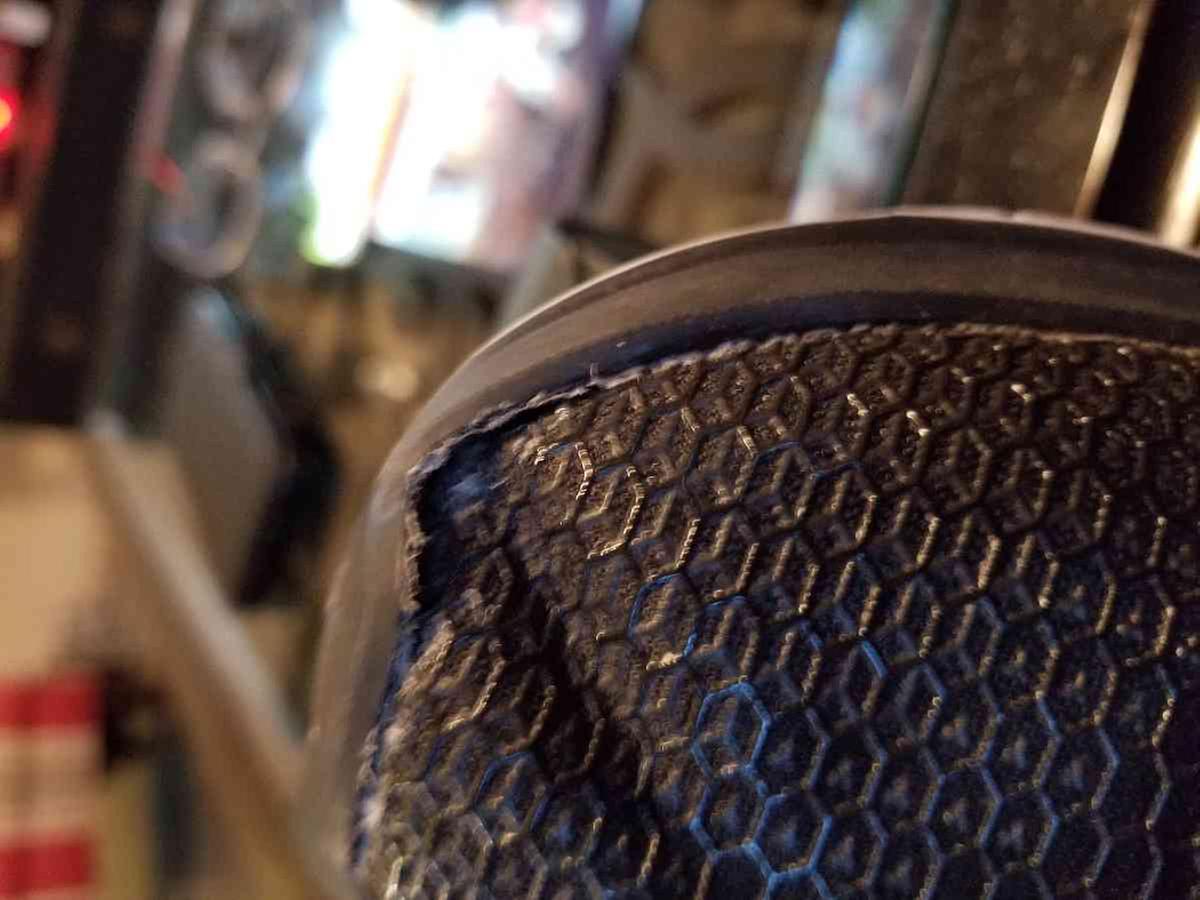 Customer photo for "Metcon 5 fell apart after 3 wearings"