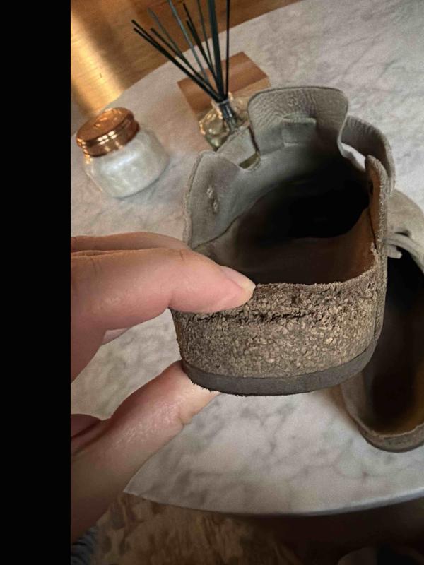 Customer photo for "cork footbed cracked after 2 months"
