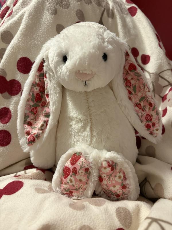 Jellycat Medium Blossom Cream Bunny 'Berry' 12-Inch Plushie