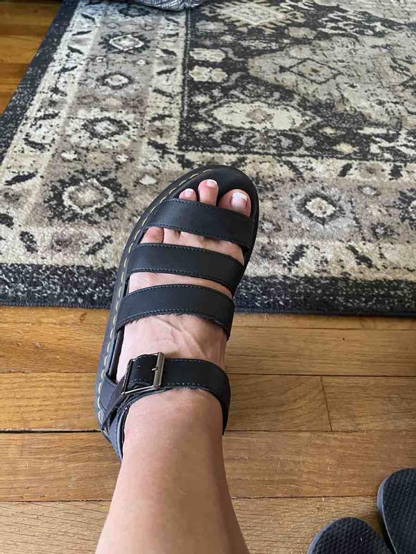 Customer photo for "sturdy trendy sandal!"