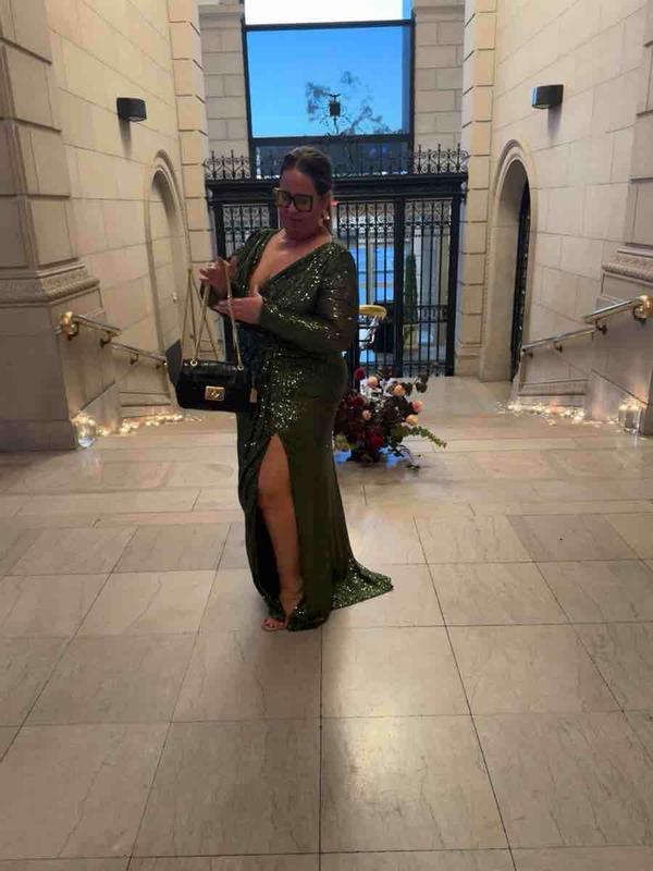 Customer photo for "Beautiful but sequins catch the on everything"
