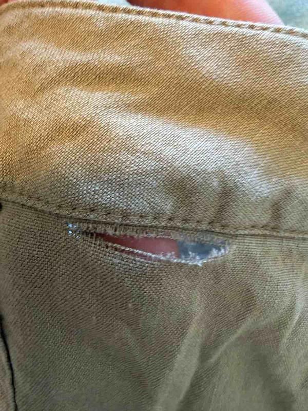 Customer photo for "Tore at waist seam"