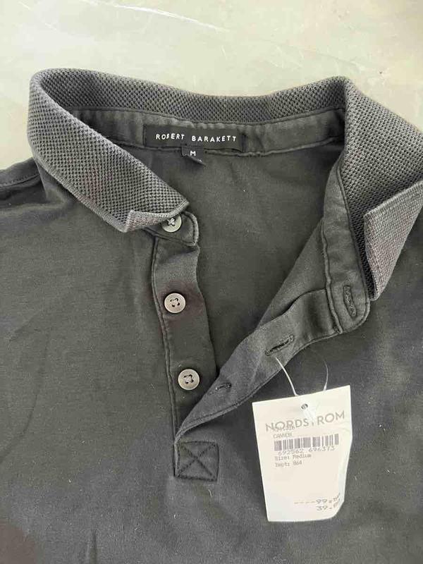 Customer photo for "COLLAR CURLS and RECIEVED A WORN A D WASHED POLO"