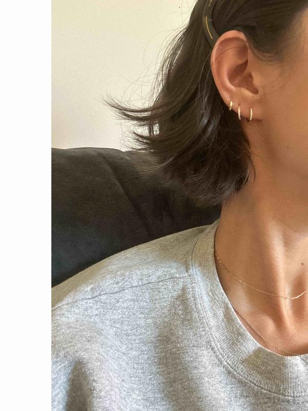 Lab Created Diamond Pavé Huggie Hoop Earrings