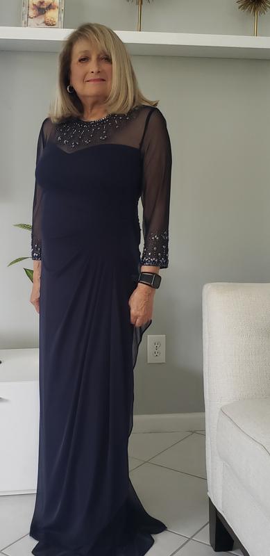 Midnight Blue Elegant Long Gown