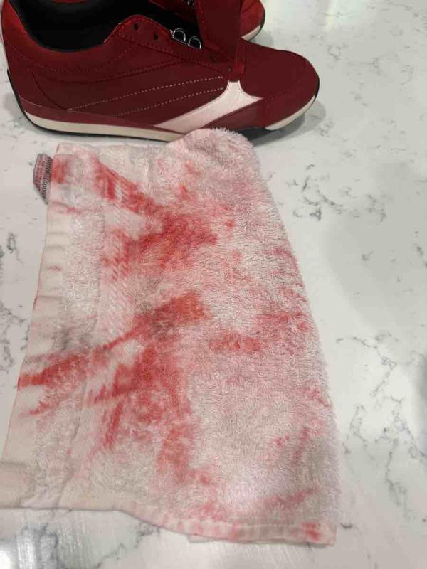 Customer photo for "Very comfortable but Dye runs"