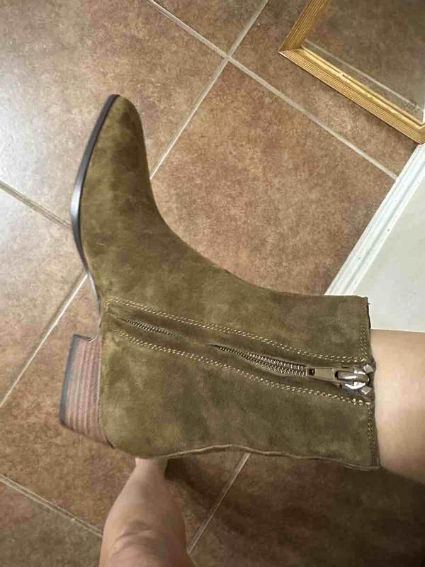 Customer photo for "Brown Suede better irl!"