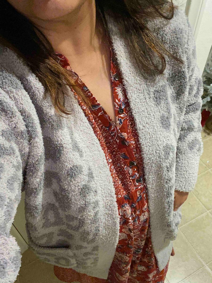 Customer photo for "soft cozy cardigan"