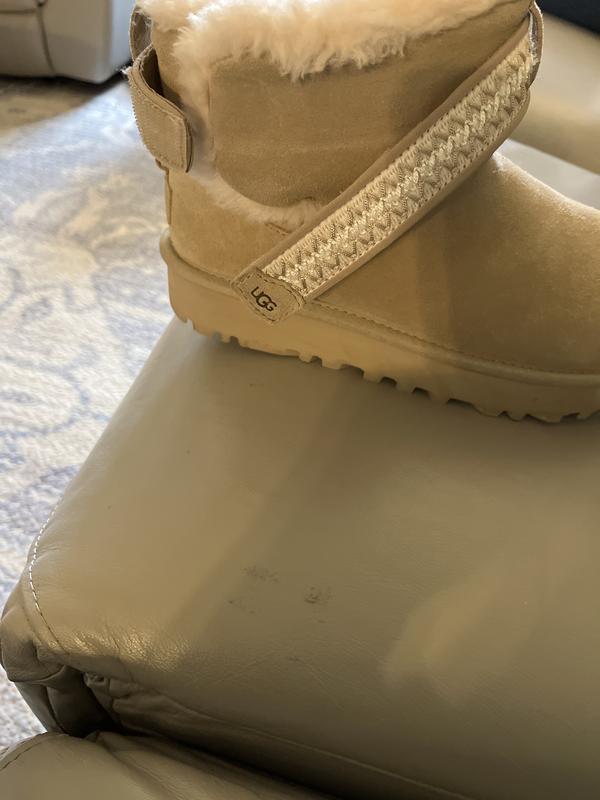 Customer photo for "Most comfortable UGG boot. Easy slide on true size"