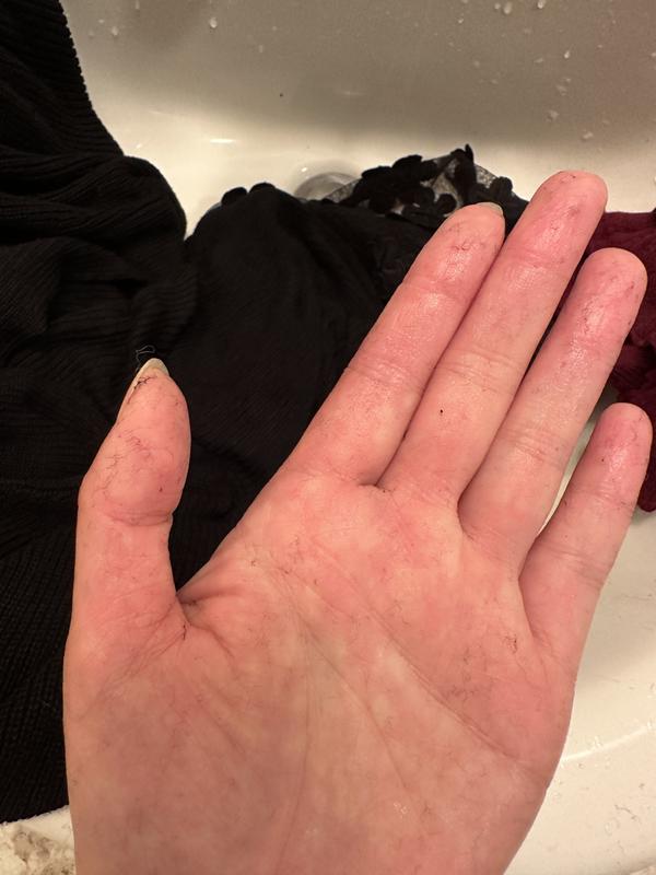 Customer photo for "Laces on the sleeves are a little bit hard"