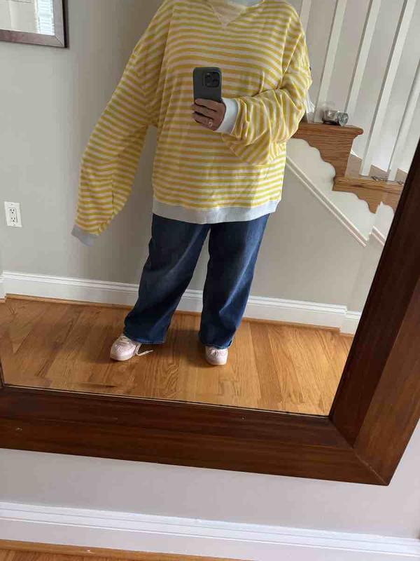 Oversize Stripe Sweatshirt