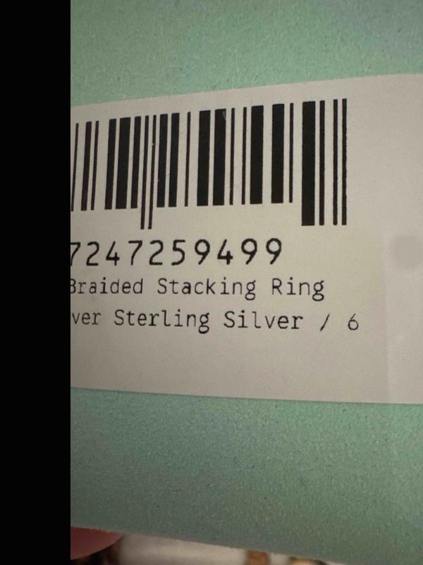Customer photo for "Sent a size 6 ring instead of 7"