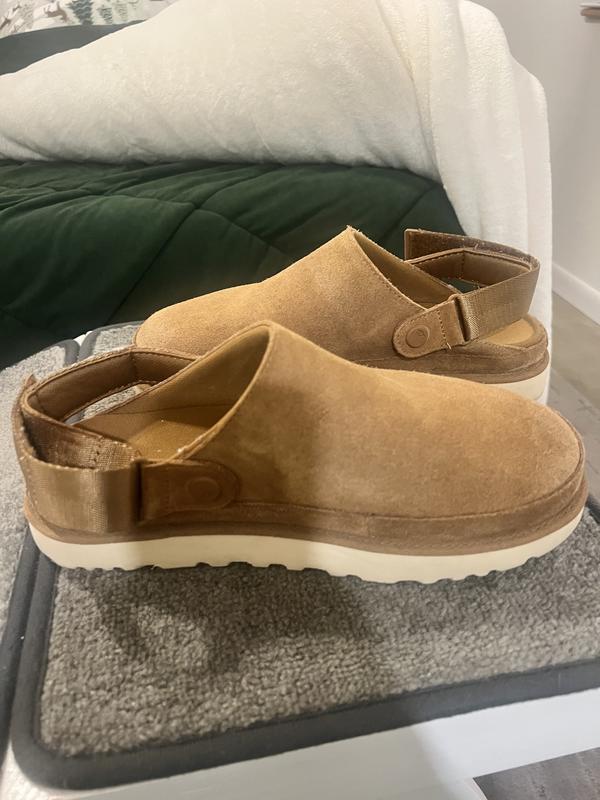 Hole in the fabric where sole meets the shoe