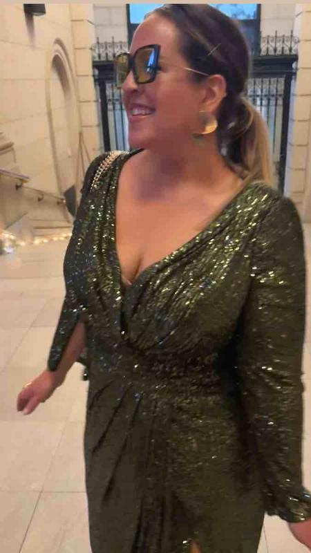 Customer photo for "Beautiful but sequins catch the on everything"