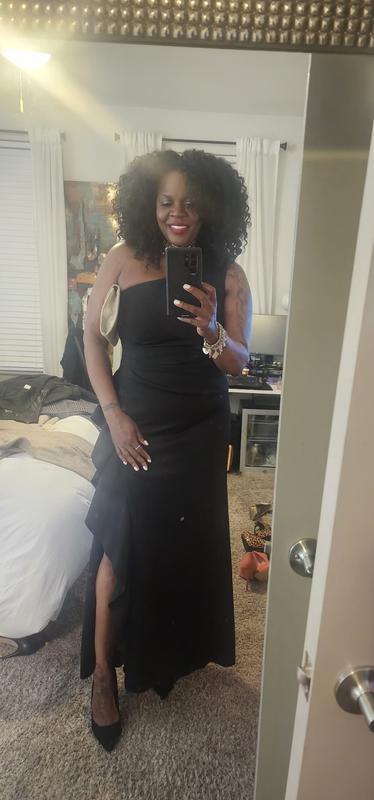 Customer photo for "One shoulder ruffle dress"