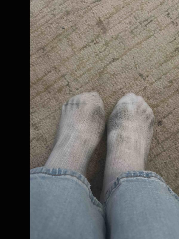 Customer photo for "they dye your socks"