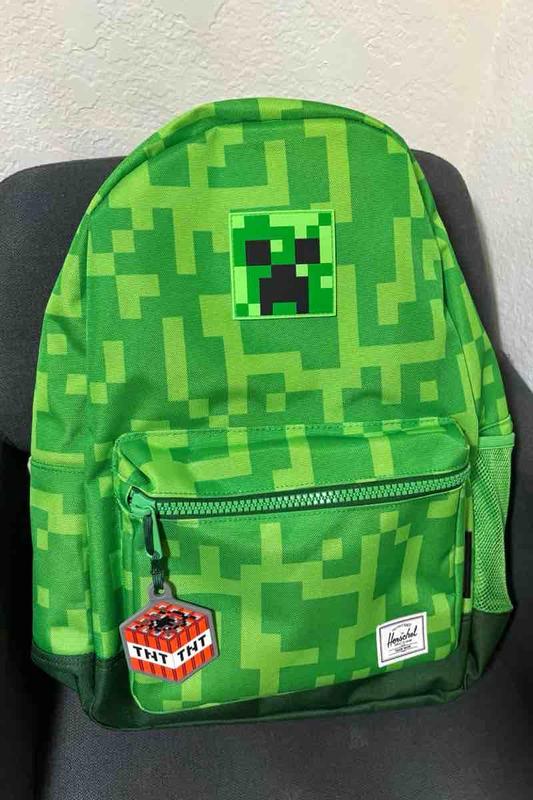 Customer photo for "Best backpack for Minecraft lovers"