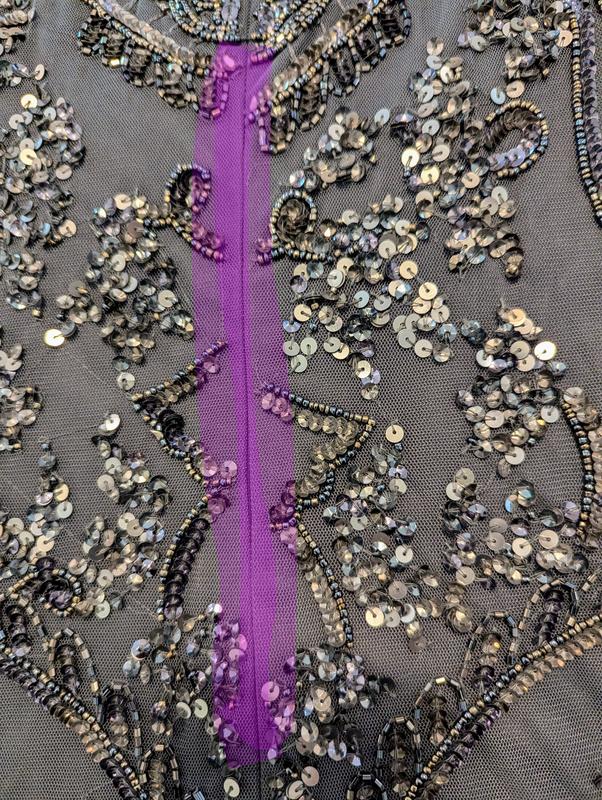 Customer photo for "lovely dress but flaws in beading disappointing"