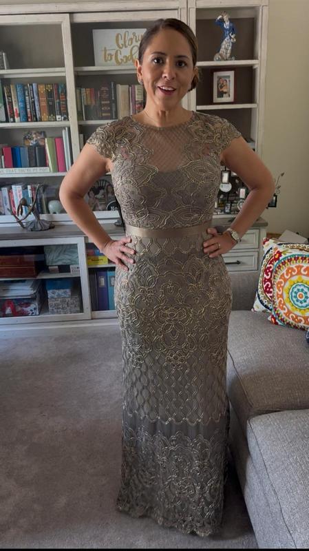 Tadashi Shoji Sequin Illusion Lace Gown (Women) | Nordstrom