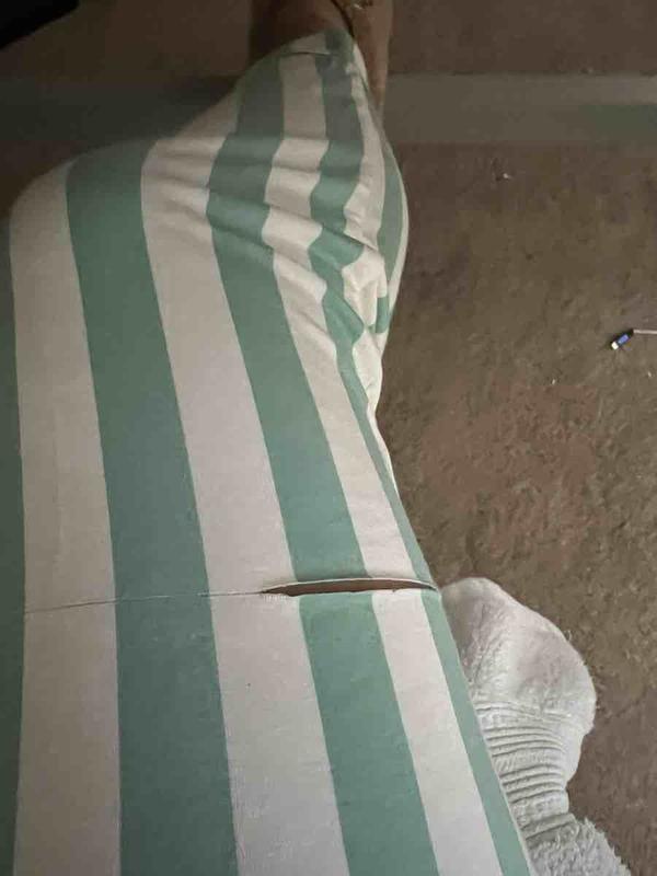 Customer photo for "I received ripped pants"