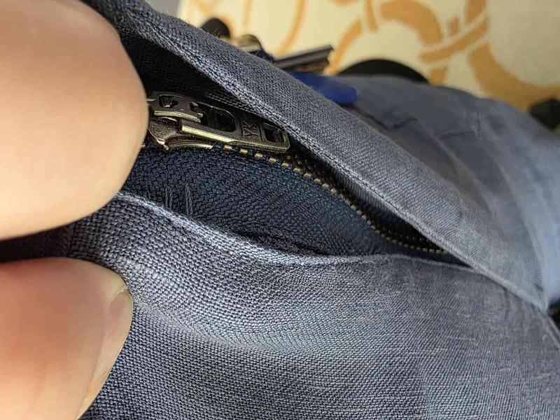 Customer photo for "Beautiful Pants, Disappointing Quality"