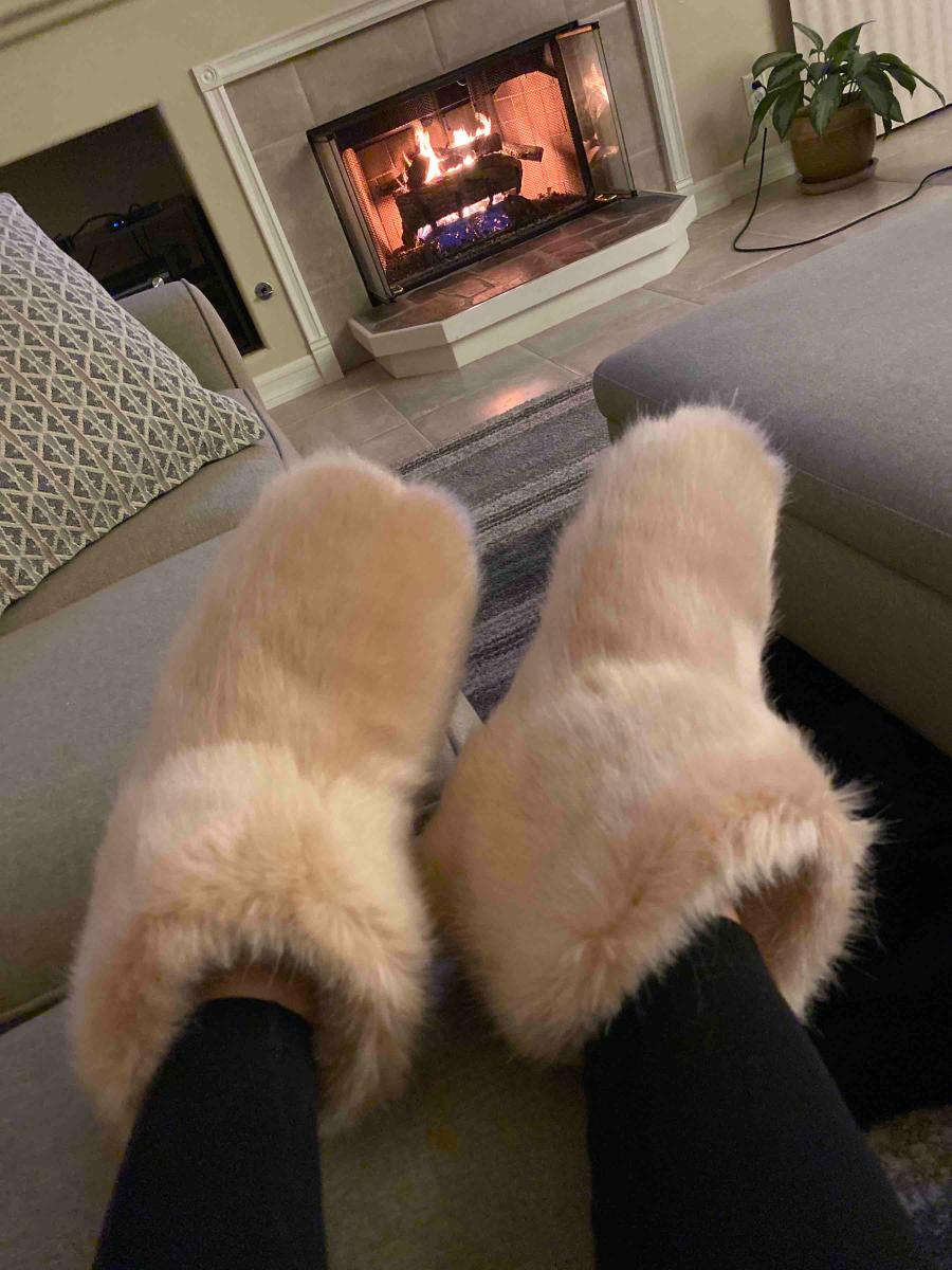 Customer photo for "Super cute, cozy and comfy - but runs small"