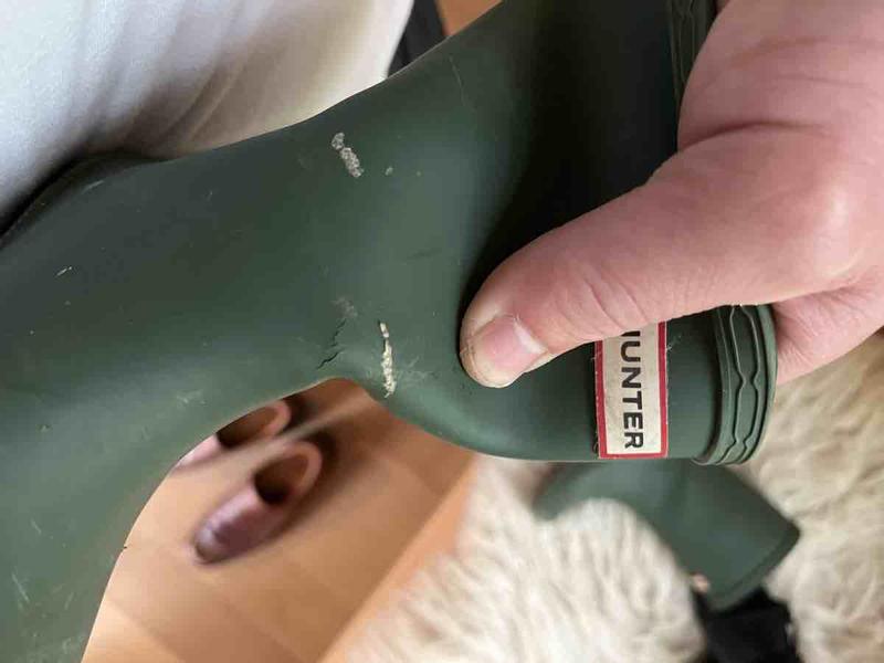 Customer photo for "Green matte boot wore out!! TWICE."