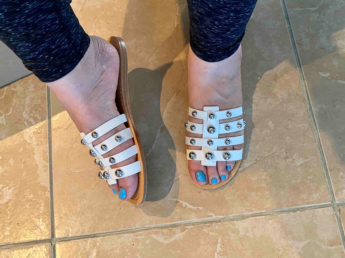 Customer photo for "must have white sandal"