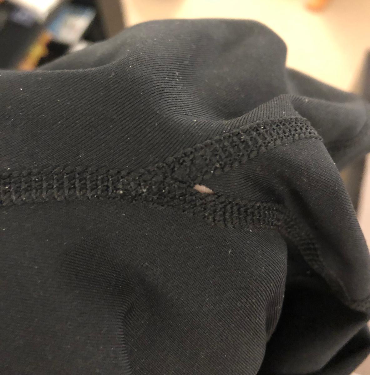 Customer photo for "Great fit, but got a hole during the second wear"