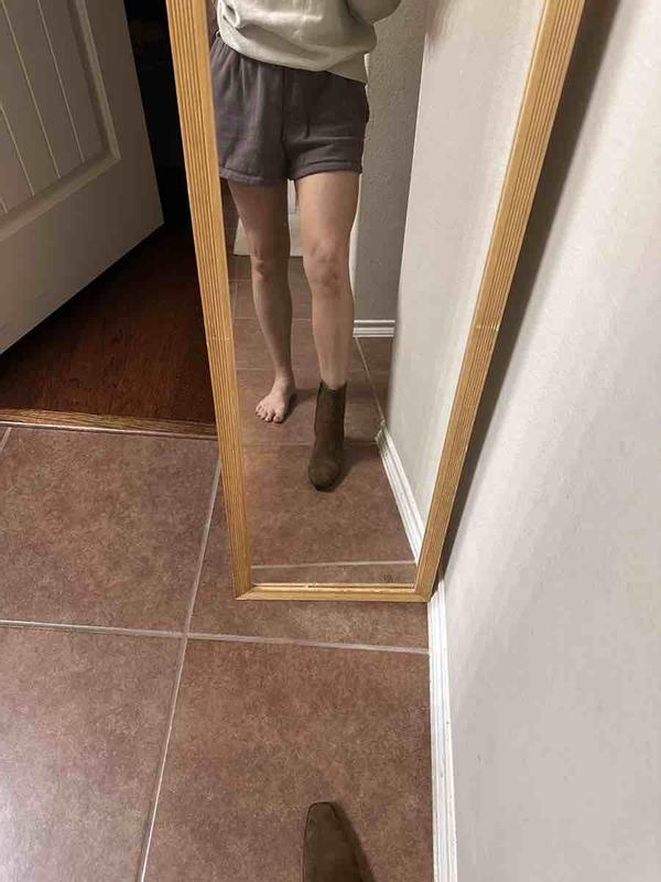 Customer photo for "Brown Suede better irl!"