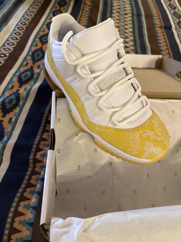 Customer photo for "Jordan 11 Yellow snakeskin"