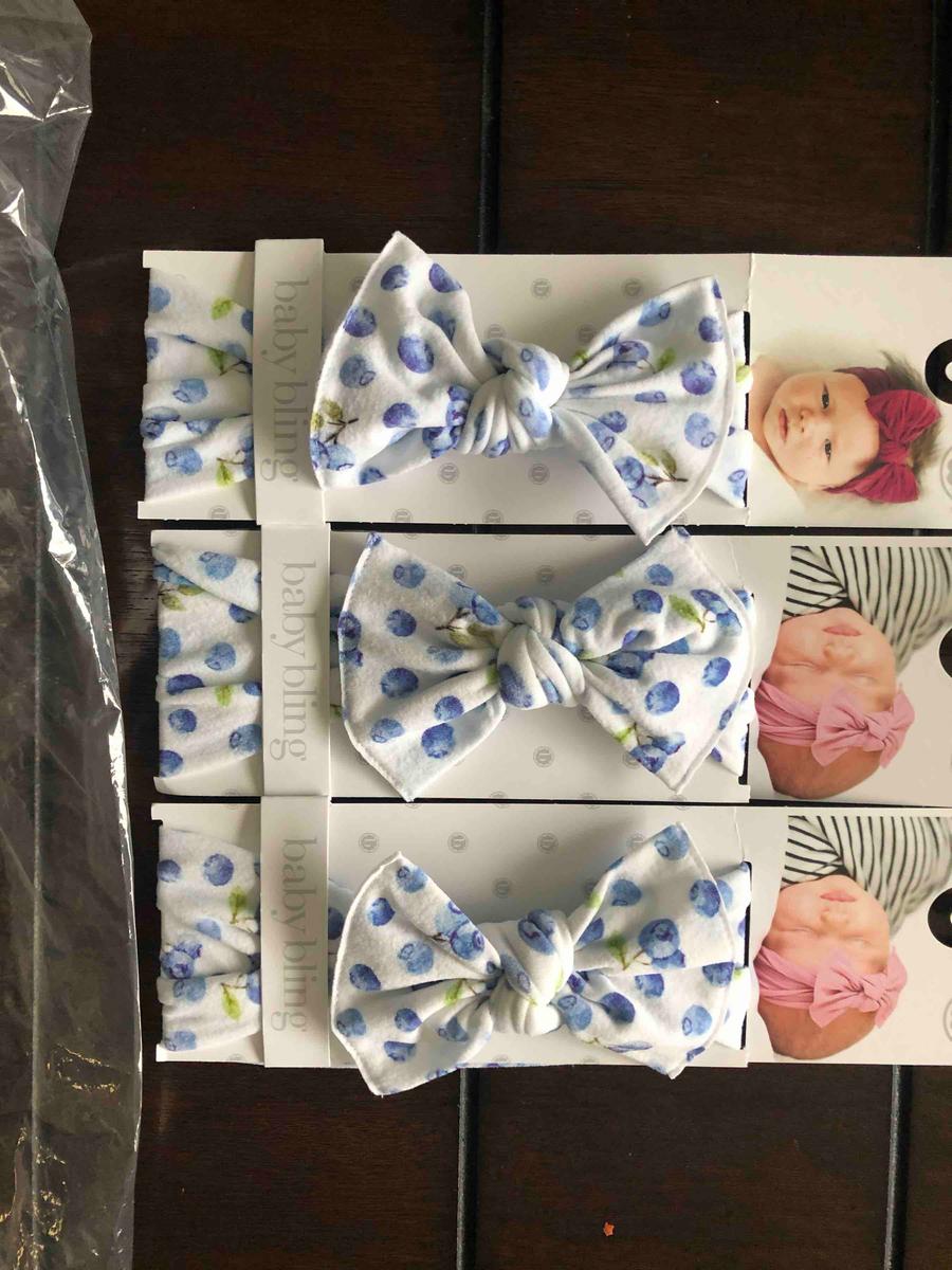 Customer photo for "Blueberry Printed Bow"