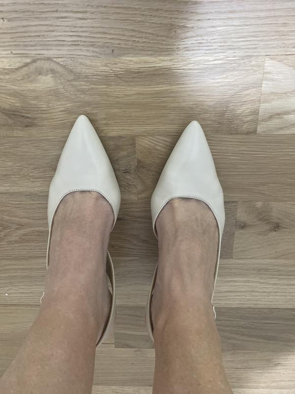 Customer photo for "Ivory sling backs"