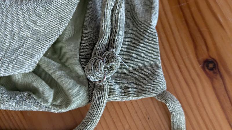 Customer photo for "Unfinished lining and threads"