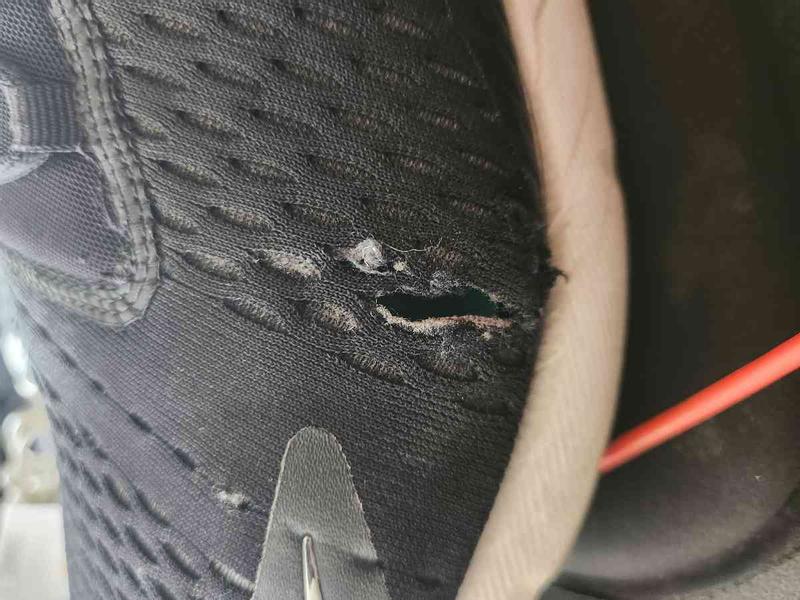 DEFLATED SOLE AND TEARS ON THE SIDE