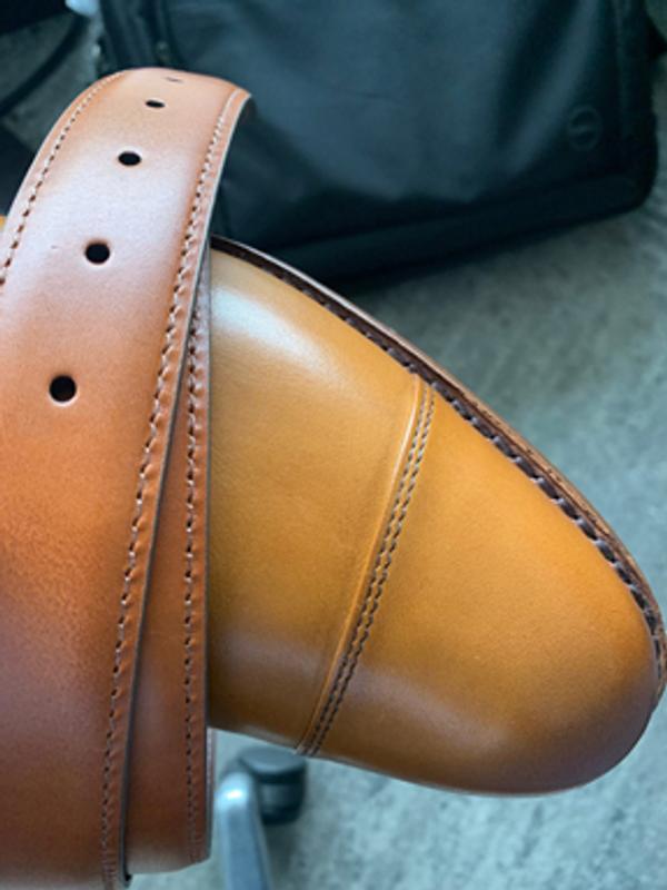 Walnut belt and walnut shoes aren't the same color