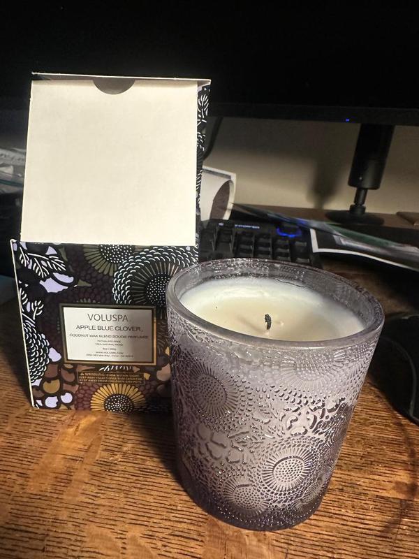 Customer photo for "Beautiful candle arrived pre-burned"