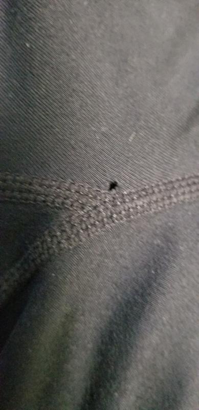 Customer photo for "Hole in the crotch area after 3 months."