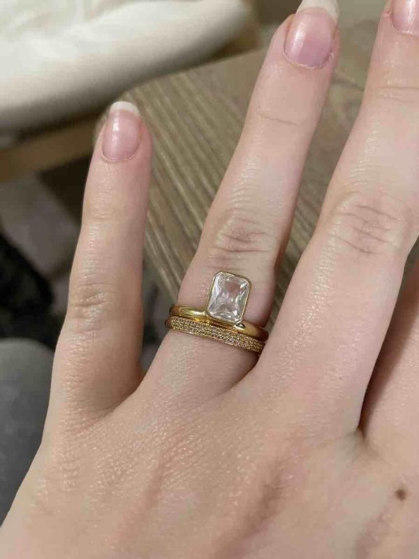 Nordstrom Set of 3 Cubic Zirconia Nesting Rings | Nordstrom