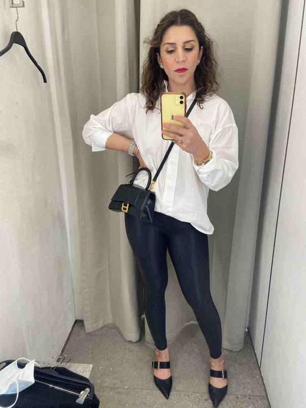 Customer photo for "trendy and flattering"