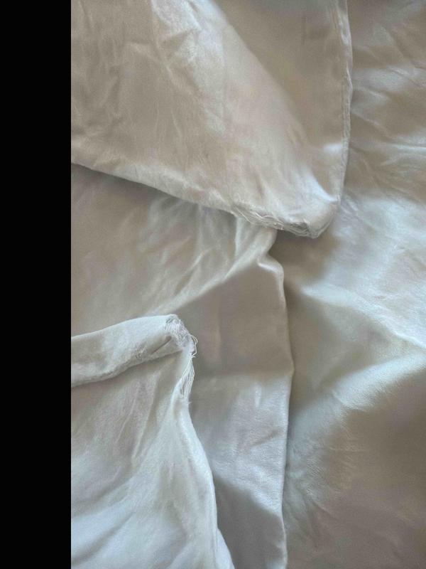 Customer photo for "garbage quality and arrived almost shredded"