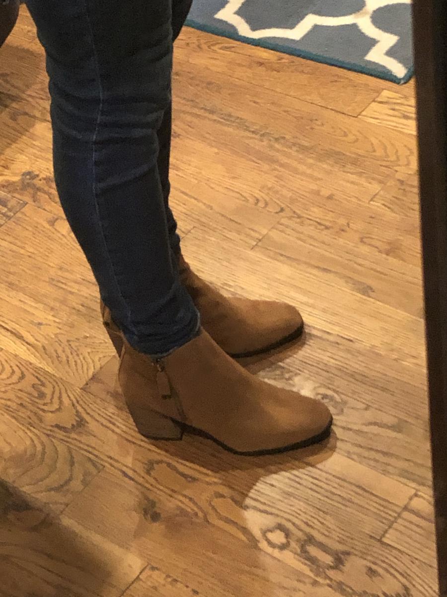 Customer photo for "Didn’t like the camel color"