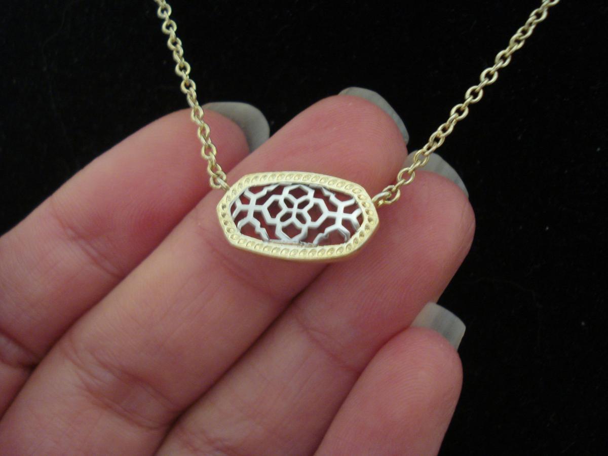 Customer photo for "Dainty KS Filigree Elisa Two-tone Necklace"