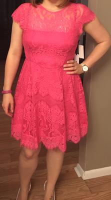 Customer photo for "'Rhianna' Illusion Yoke Lace Fit & Flare Dress"